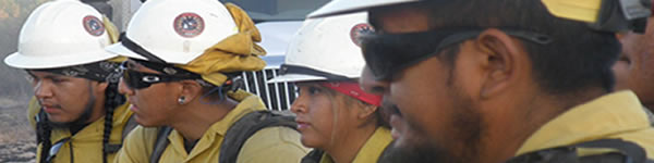 firefighters at briefing